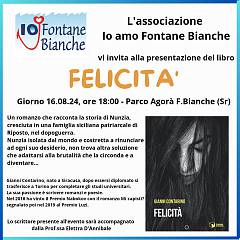 Felicita', romanzo sul patriarcato di gianni contarino: la presentazione a fontane bianche